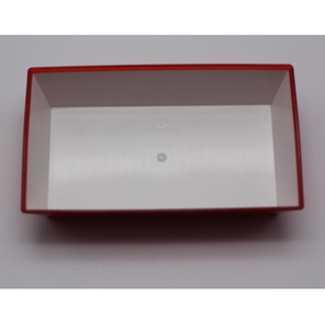 Plato de Plástico Bicolor Rojo y Blanco de Calidad para Catering de Aerolíneas con Diseño Apilable, Material para Servicio de Comidas a Bordo - Product Image 4