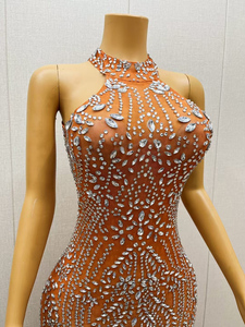 Novance Y4451 Fournisseur en vogue Robe de bal sirène avec strass Robe de bal avec traîne Robes rouges pour femmes Soirée élégante - Product Image 6