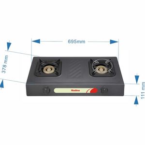 เตาแก๊สสองหัว แผงเหล็กเคลือบสีแบบรีดเย็น |   เตาปรุงอาหารกลางแจ้งประหยัดพลังงาน ทนทาน สำหรับโรงแรมและครัวเรือน |   เตาแก๊ส 2 หัว - Product Image 1