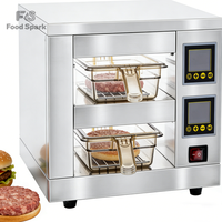 Mesa Caliente Comercial para Alimentos Calientes KFC, Hamburguesas y Pollo Frito, con Cajón y Vitrina Abierta