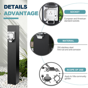 Guaichong thép không gỉ ngoài trời Vườn điện cực với không thấm nước mặt đất ổ cắm loại sản phẩm phích cắm & ổ cắm - Product Image 3