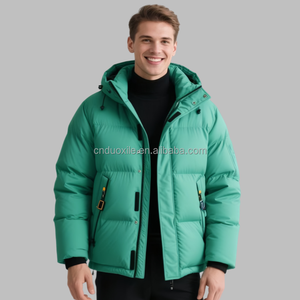 Chaqueta de Plumón <span class=keywords><strong>para</strong></span> <span class=keywords><strong>Hombre</strong></span> con Capucha Desmontable, Dos Tonos, Estilo Bomber, Cortavientos, con Múltiples Bolsillos, Térmica, Informal, Abrigo de Invierno - Product Image 4