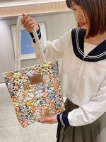 Bolso de hombro de lona para mujer y niña, bolso cruzado de tela no tejida para trabajo en la playa, escuela, viajes, compras