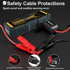 Démarreur <span class=keywords><strong>de</strong></span> saut automobile haute capacité 24000mAh 4000A Peak avec câbles <span class=keywords><strong>de</strong></span> charge intelligents et écran LCD - Product Image 3