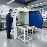 Cabine de sablage à sec fermée robuste, cabine de sablage abrasif manuelle industrielle pour le nettoyage de la rouille des métaux