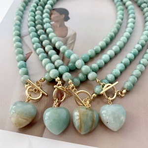 Collane LS-L3927 splendida <span class=keywords><strong>amazzonite</strong></span> per le donne della natura pietra <span class=keywords><strong>collana</strong></span> Ot serratura <span class=keywords><strong>amazzonite</strong></span> cuore <span class=keywords><strong>collana</strong></span> - Product Image 6