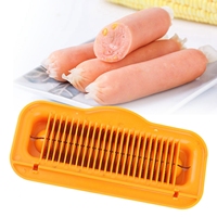 Fruit- en groentegereedschap, roestvrijstalen bananen snijder, multifunctionele hotdog snijder, worst snijder, duurzaam, draagbaar, makkelijk gereedschap