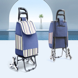 Bolsa de tela Oxford impermeable de gran capacidad personalizada al por mayor, carrito de <span class=keywords><strong>supermercado</strong></span>, carrito de <span class=keywords><strong>la</strong></span> compra portátil plegable ligero - Product Image 1