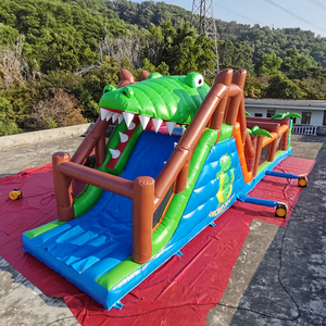 Commercial <b>Inflatable</b> Bouncy Castle Combo Bouncer Kids Jumping Bounce <b>House</b> Slide Play Structure Crocodile Obstacle Course - Product Image 1