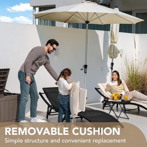 Conjunto de Muebles de Jardín de Ratán Cómodos para Exteriores, 3 Piezas, Conjunto de Sillones Reclinables con Cojines Gruesos y Estructura Resistente para <span class=keywords><strong>Terraza</strong></span> de Hotel - Product Image 3