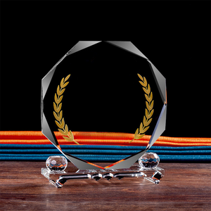 Honor of Crystal Octogone <span class=keywords><strong>Plaque</strong></span> en verre vierge Awards K9 Trophée en cristal personnalisé avec double base transparente - Product Image 6