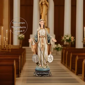 Usine en gros statues religieuses catholiques peintures en résine qui brillent vierge marie figurine inachevée non peinte