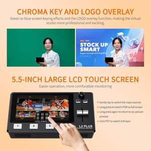 FEELWORLD L2 PLUS Conmutador de video en vivo Pantalla táctil de 5,5 "Mezclador de video PTZ, Chroma Key <span class=keywords><strong>USB</strong></span> Transmisión rápida Arranque personalizado Pedidos al por mayor - Product Image 5