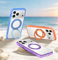 Étui de luxe givré effet peau compatible avec iPhone 18 17 Pro Max, support magnétique 360°, protection intégrale avec airbag