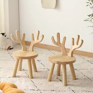 Tabouret enfant en bois massif personnalisé, écologique et créatif, en forme de cerf, avec dossier, pour chambre de bébé et remise de chaussures - Product Image 3
