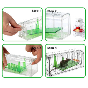 Caja de ratón viva de Venta caliente sin fabricantes de <span class=keywords><strong>veneno</strong></span> trampa de ratón de jaula de plástico humana para interiores - Product Image 3