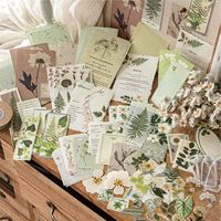 Ensemble de papiers vintage pour scrapbooking avec fleurs pressées, pack d'égéreries botaniques, plantes et motifs floraux pour journalisation et scrapbooking décoratif