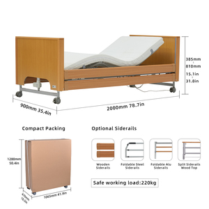 Cama Eléctrica Ajustable para Cuidado en el Hogar, para Personas Obesas, Ancianas y con Discapacidad, IEC 60601, Cama de Madera para Cuidado en el Hogar y Hospital - Product Image 4