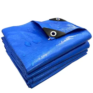 Bâche bleue imperméable 12x14 pieds couverture de bâches en poly tout usage à usage moyen
