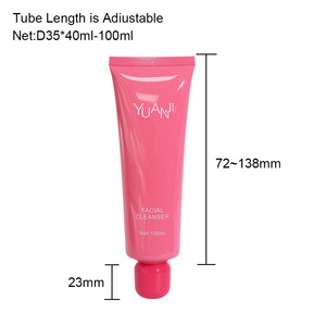 Tubo de Embalaje Cosmético Redondo <span class=keywords><strong>Kiko</strong></span> Squeeze para Limpiador Facial y Protector Solar, con Acabado Brillante y Colorido, Impresión Serigráfica, Material PCR, Color Rosa - Product Image 2