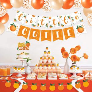 Petite mignonne bébé douche décorations <span class=keywords><strong>Orange</strong></span> fête d'anniversaire fournitures Kit pour <span class=keywords><strong>mandarine</strong></span> bébé douche clémentine fête d'anniversaire cadeau - Product Image 2