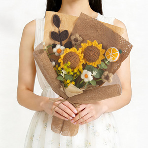 Bouquet di Girasoli all'Uncinetto Fatto a Mano con Confezione Regalo, Regalo per la Festa degli Insegnanti, Decorazione Autunnale a Forma di Zucca, Regali per la Festa della Mamma - Product Image 4