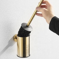Ensemble de porte-brosse de toilette en acier inoxydable 304 de style moderne doré