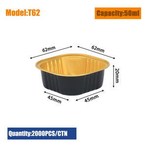 Contenitore in Alluminio Nero con Bordo Dorato, Mini Vaschette Quadrate in PET da 50ml con Coperchio, Usa e Getta, per Alimenti, Adatte al Forno - Product Image 6