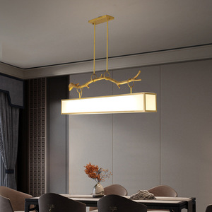 Lámpara de Techo Moderna de Estilo Chino, Totalmente en Cobre, para Comedor, Sala de Estar, Lámpara Colgante de Inspiración Zen para Estudio - Product Image 1