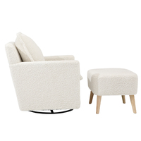 Coussin d'assise et de dossier amovibles Canapé-salon simple rotatif Chaise de pépinière avec repose-pieds
