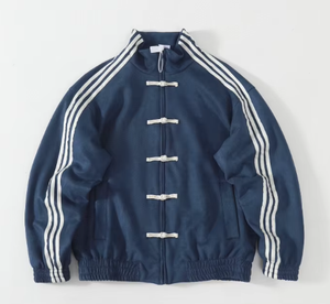 Chaqueta Polo De Pana Floral Para Hombre | Cuello Alto Botones Bolsillo Suelto Para Tres Estaciones - Product Image 2