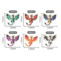 Ensemble de broches en émail souple créatures mythiques, dragon ailé multicolore, badge en métal émaillé pour veste, sac, chapeau