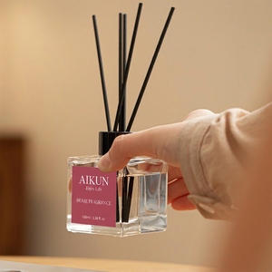Aikun Fast 3 Day Sample 7 Day Ship 100ml Square Glass Pink Window Box Long Lasting Any Scent Label Logo <b>Reed</b> <b>Diffuser</b> Gift Set - Product Image 3