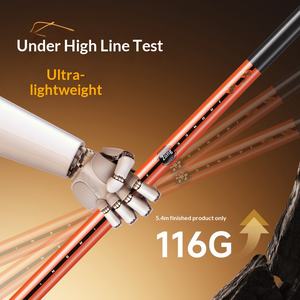 Canne à pêche télescopique en carbone ultralégère 5 sections, ultra-rigide, haute teneur en carbone, 116g, pour la pêche en plateforme - Product Image 5