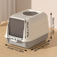 Grande litière pour chat entièrement fermée avec contrôle des odeurs, conception à ouverture supérieure détachable, modèle MSP003, 12,1 kg