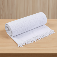 Ensemble de 2 serviettes de Hajj en microfibre jacquard gaufré, séchage rapide, doux pour la peau, pour vêtements musulmans islamiques