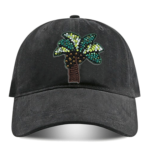 Beyzbol Şapkası Çevre Dostu Moda Hindistan Cevizi Ağacı Koşu Şapkası Dokuma Şeritli Yapısız Beyaz Noel Özel Logolu Beyzbol Şapkası - Product Image 6