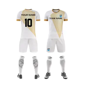 Conjunto de uniformes de futebol, kits de futebol personalizados, design novo estilo, esportivo, impressão em branco, nome personalizado da equipe