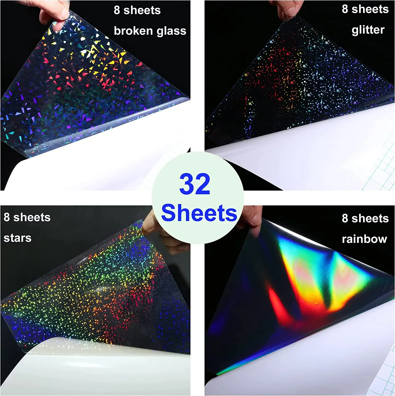 Bleidruck Sparkle Etiqueta Holográfica Papel Filme De Sobreposição Holográfica PET Folhas Laminado Holográfico Folhas Laminado A4