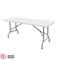 Conception d'économie d'espace de table pliante ronde moulée par coup portatif léger pour une utilisation polyvalente intérieure et extérieure