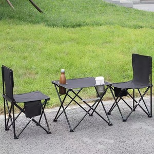 Wen Yan Modern açık demir kare katlanabilir 2 kişilik sanat öğrenci eskiz eğlence kamp piknik masa ve sandalyeler - Product Image 2