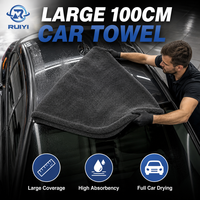 Serviette de nettoyage pour véhicules utilitaires, bleue, marque privée, pour l'entretien automobile commercial, en microfibre