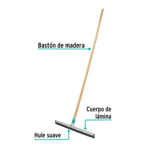 Padrone con il tergipavimento di 48 unità con la base del foglio di 50 cm, con il bastone di legno - Product Image 2