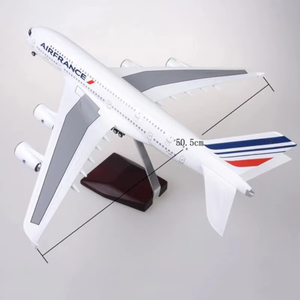 Modèle <span class=keywords><strong>d</strong></span>'<span class=keywords><strong>avion</strong></span> en résine Airbus A380 <span class=keywords><strong>Air</strong></span> <span class=keywords><strong>France</strong></span> à l'échelle 1/160, 46 cm, avec LED et trains <span class=keywords><strong>d</strong></span>'atterrissage - Product Image 3