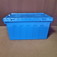 Bac de stockage empilable en plastique, caisse logistique en plastique avec couvercle attaché, conteneur emboîtable à vide pour réduire les frais de transport et de retour