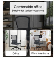 Chaise de bureau moderne et économique, entièrement démontable (CKD), dossier mi-haut en maille noire, pivotante, hauteur réglable, vérin à gaz classe 3, garantie 2 ans