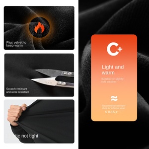 Maglia Sportiva a Maniche Lunghe in Poliestere con Fodera in Pile, Asciugatura Rapida, Mezza Zip e Collo Alto per <span class=keywords><strong>Uomo</strong></span>, Ideale per Corsa e Fitness - Product Image 3