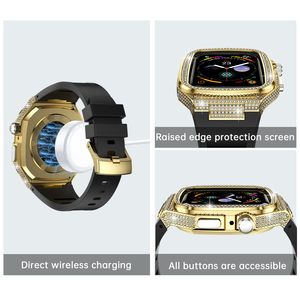 Funda protectora sólida de aleación con correa de silicona suave para <span class=keywords><strong>Apple</strong></span> <span class=keywords><strong>Watch</strong></span> Series 4/5/6/se 44mm 7/8/9 45mm S10 42mm 46mm - Product Image 2