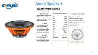 GMINJOO Haut-parleur de graves 12 pouces 400W pour système audio DJ, tweeter à aimant néodyme 8 ohms en métal pour sonorisation de scène