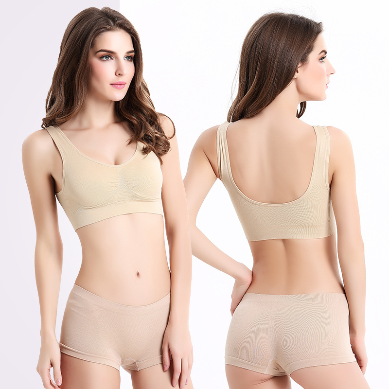 Spot Direct Hair Foreign Trade Cross-border Double Layer Girl Seamless Sports Bra Large Size Vest Yoga Adjustable Underwear
